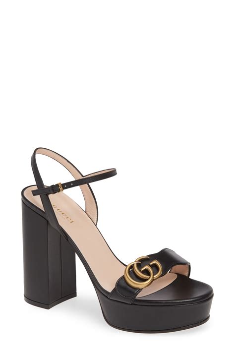 gucci gg leather platform sandal|Gucci gg platform sandals.